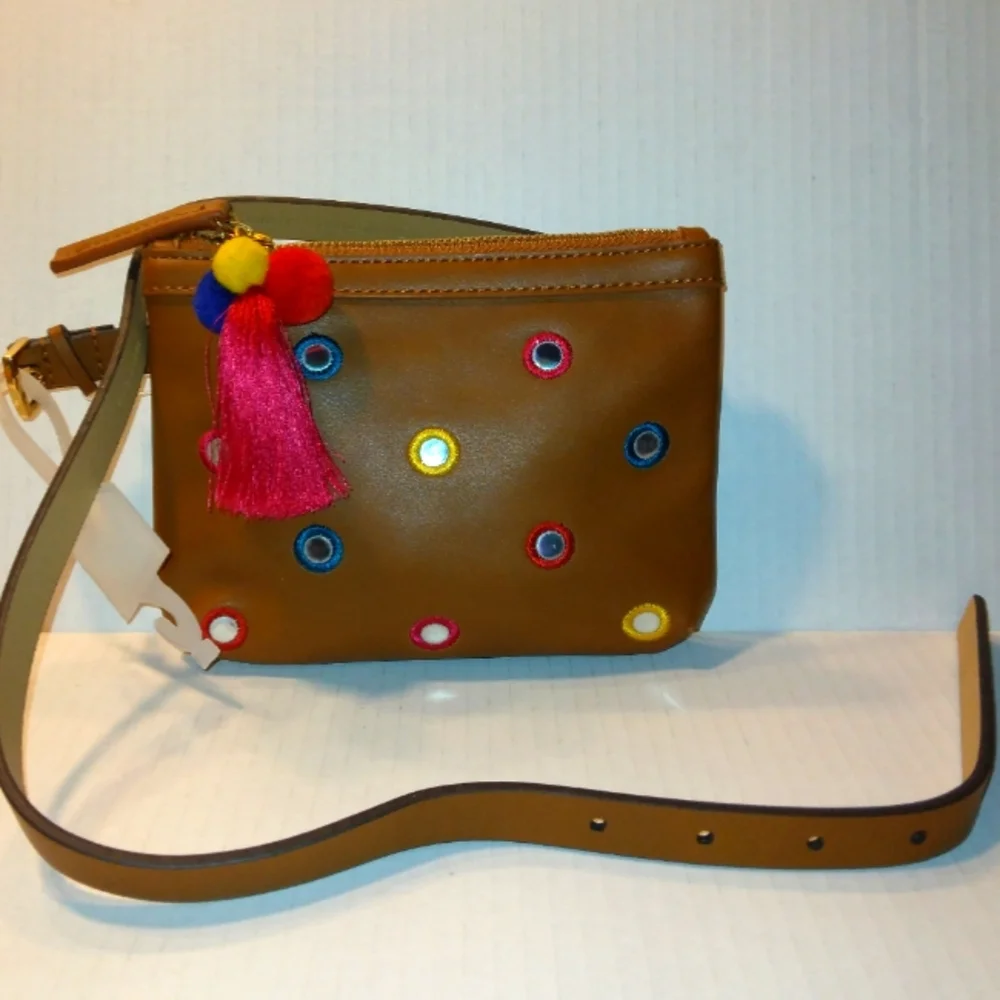 ☆NWT☆JUICY COUTURE ☆Adjustable☆ Cute Belt Bag/Clutch/Shoulder Bag☆Pom Pom    Zip - Picture 5 of 16